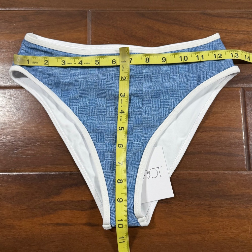 Beach Riot Size XS / S Blue Denim Daze 2 Piece Bikini Estelle Top Hester Bottom - Picture 8 of 12